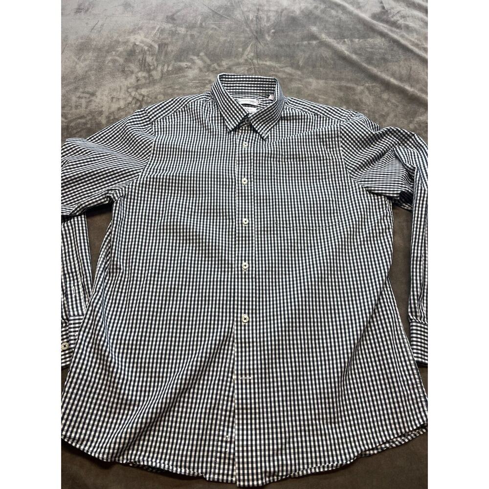 Southern Proper The Tailored Fit Men Size‎ Large Button Down Shirt Checked Black